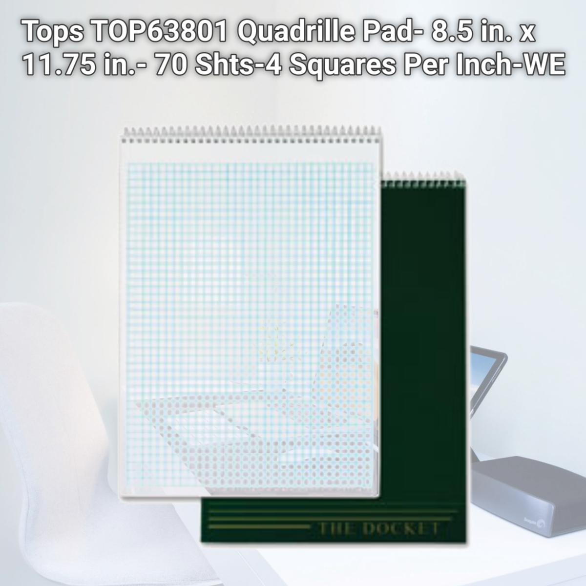 Picture of Tops TOP63801 Quadrille Pad- 8.5 in. x 11.75 in.- 70 Shts-4 Squares Per Inch-WE