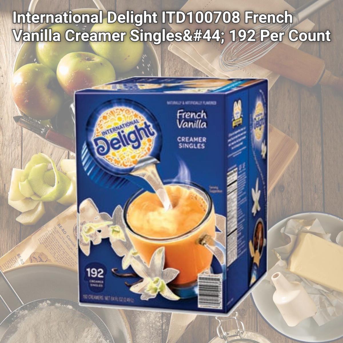 Picture of International Delight ITD100708 French Vanilla Creamer Singles, 192 Per Count