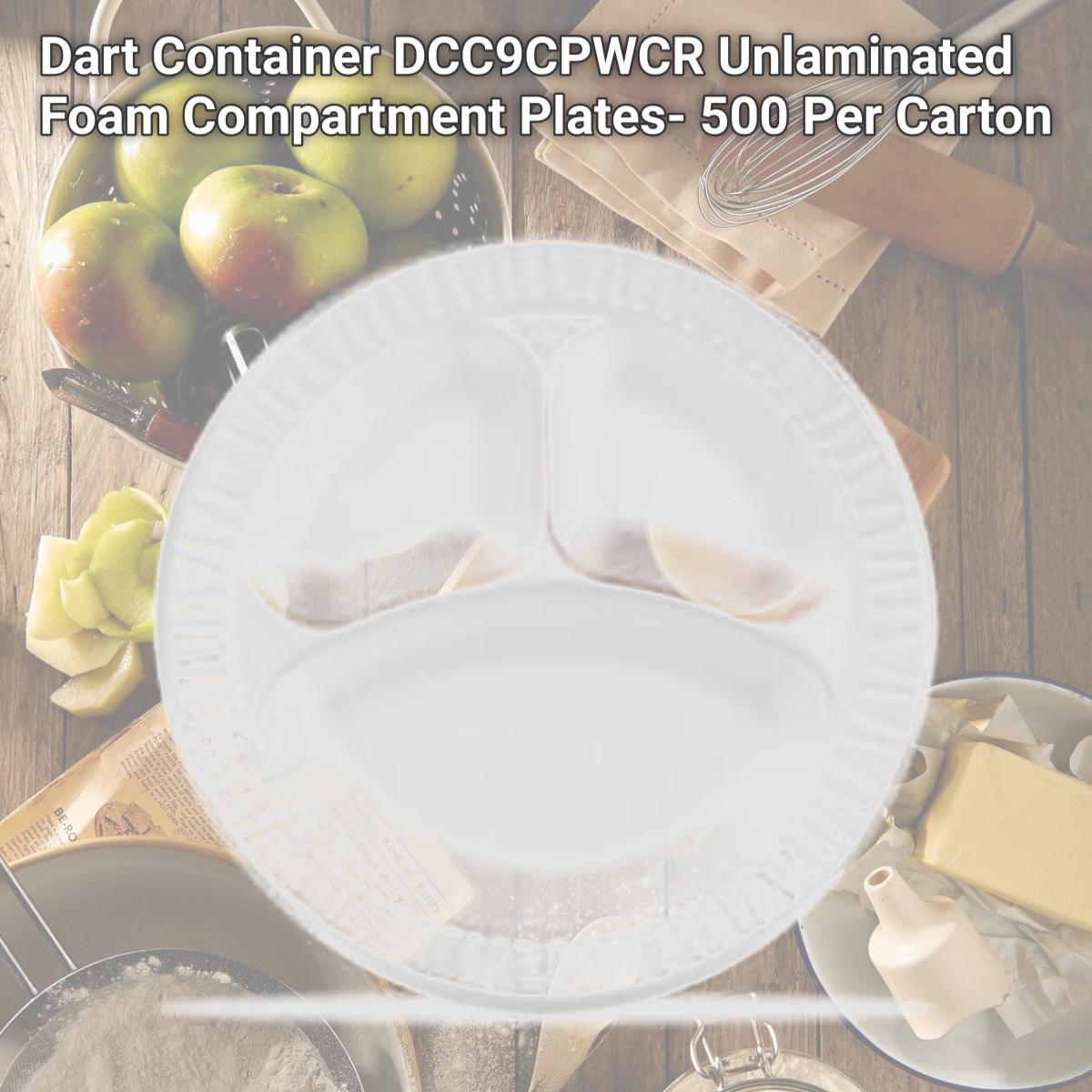 Picture of Dart Container DCC9CPWCR Unlaminated Foam Compartment Plates- 500 Per Carton