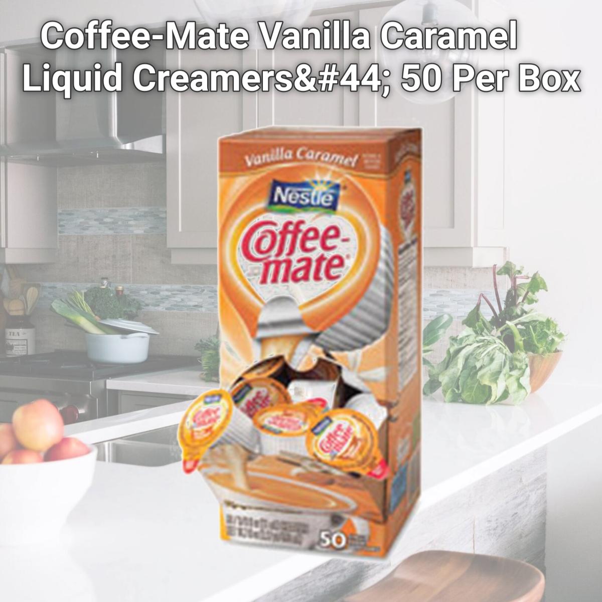 Picture of Nestle USA NES79129 Coffee-Mate Vanilla Caramel Liquid Creamers, 50 Per Box