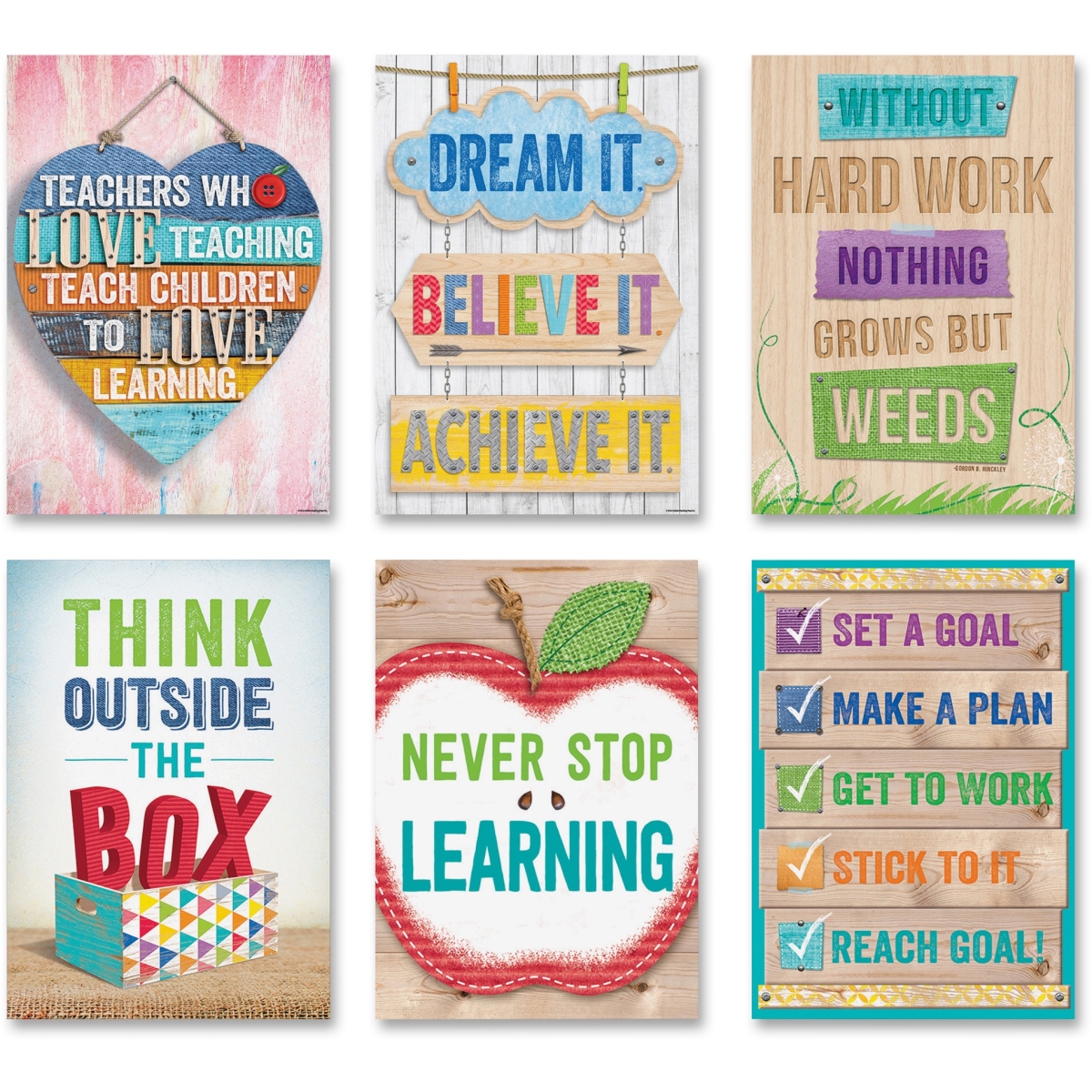 Ctc7284 Inspire U Poster, Multi Color - Pack Of 6