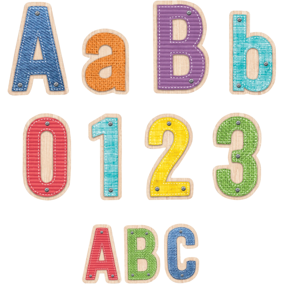Ctc8914 Upcycle Style Letter Set - Uppercase Letters, Multi Color