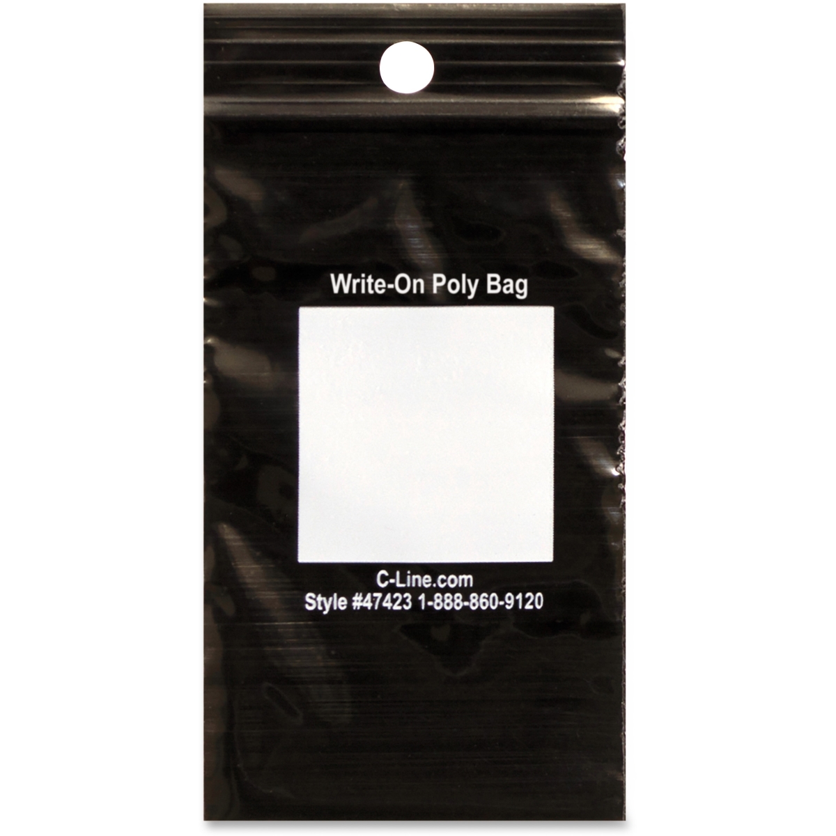 C-line Cli47423 2 X 3 In. Write-on Poly Bags With Zip - Black, 1000 Count