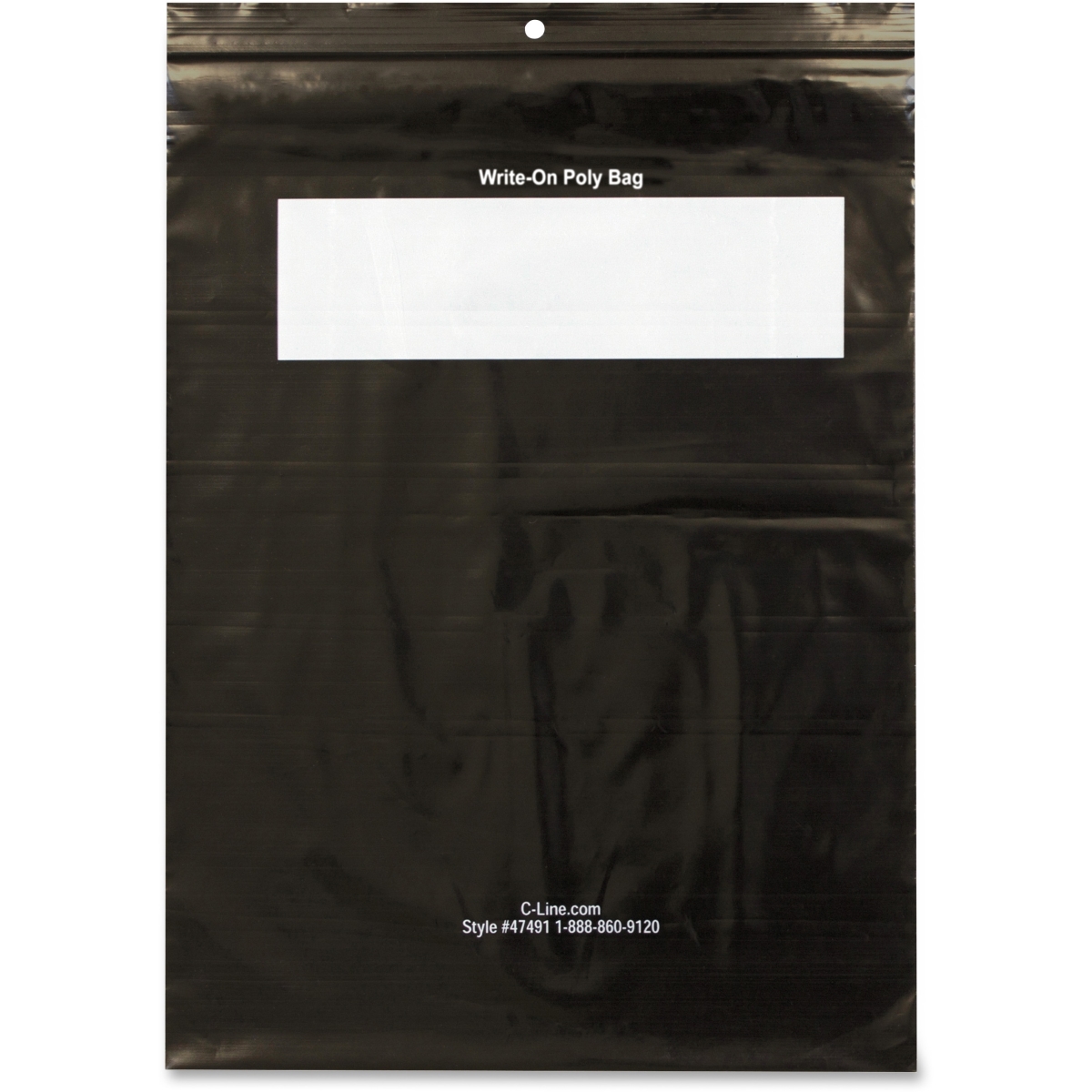 C-line Cli47491 9 X 12 In. Write-on Poly Bags With Zip - Black, 1000 Count