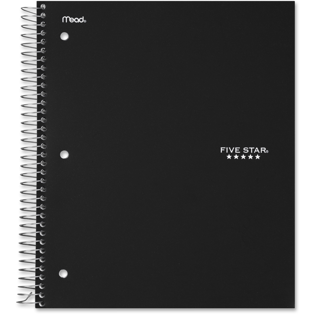 8.5 x 11.5 in. Wirebound College Ruled Notebook - 3 Subject, Black
