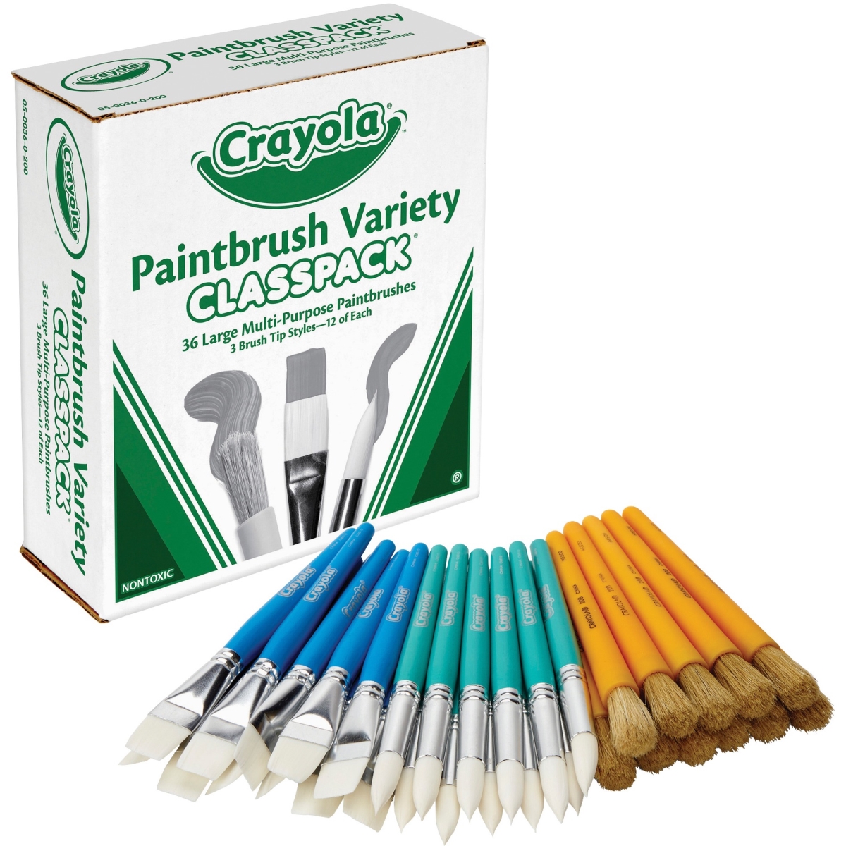 UPC 758218947715 product image for Crayola  Paintbrush Variety Classpack, 36 Count - Oak | upcitemdb.com