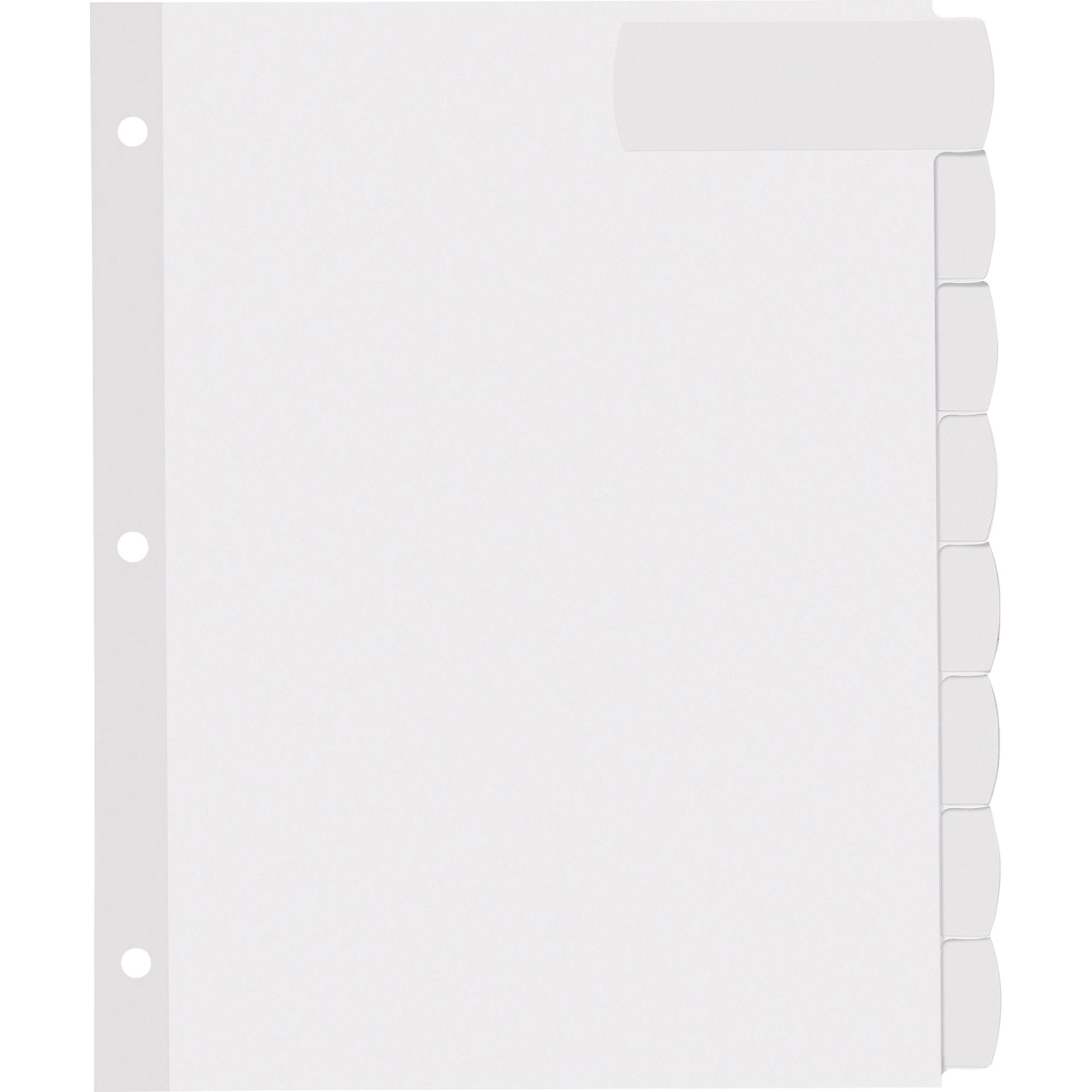 Easy Peel Tab Divider 8 Tab & Large, White - Pack Of 20
