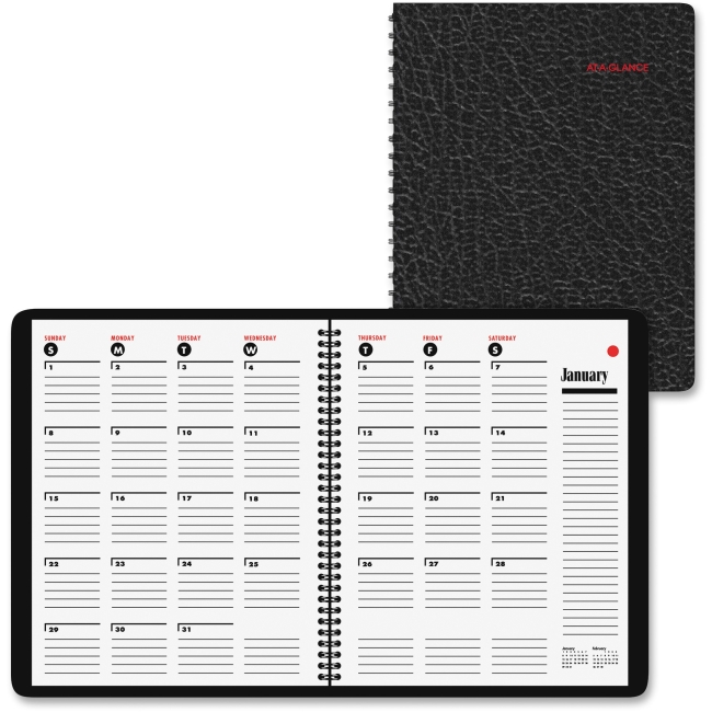 At A Glance AAG7089005 9 x 11 in. 800 Range Monthly Planner - Black At A Glance AAG7089005 9 x 11 in. 800 Range Monthly Planner - Black