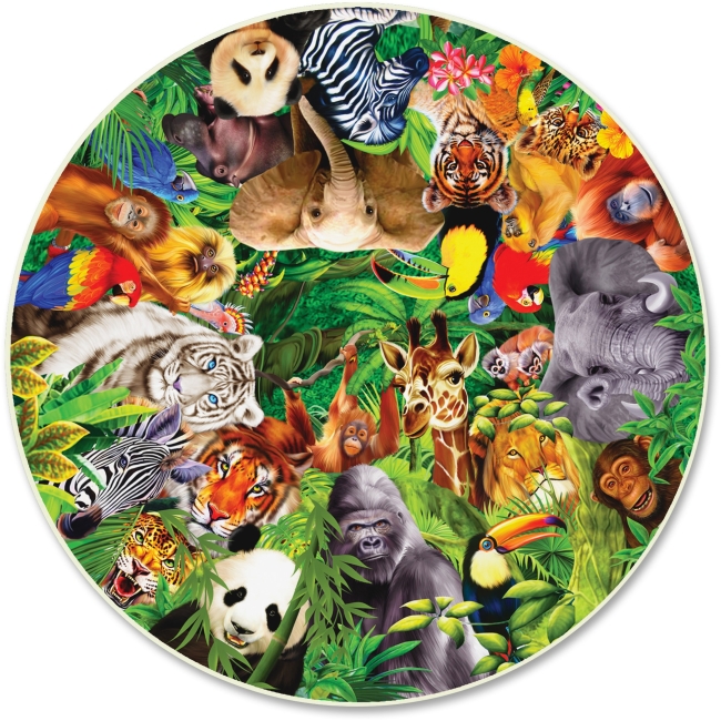 Animals Round Puzzle - Assorted Color , 500 Piece