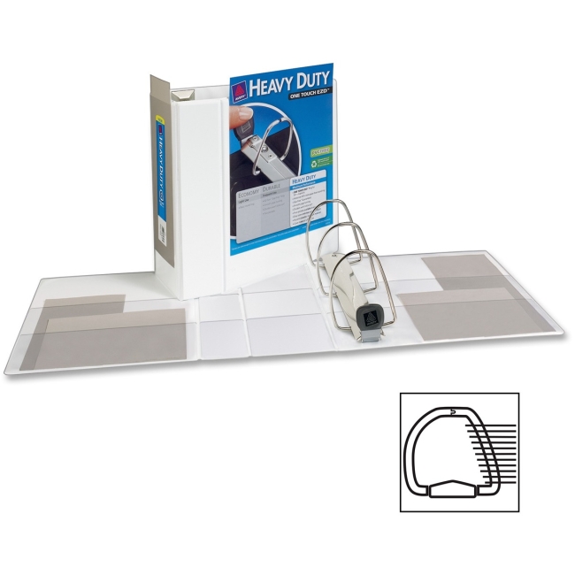 Avery AVE79706 5 in. EZD Heavy-Duty Chipboard View Binder - White Avery AVE79706 5 in. EZD Heavy-Duty Chipboard View Binder - White