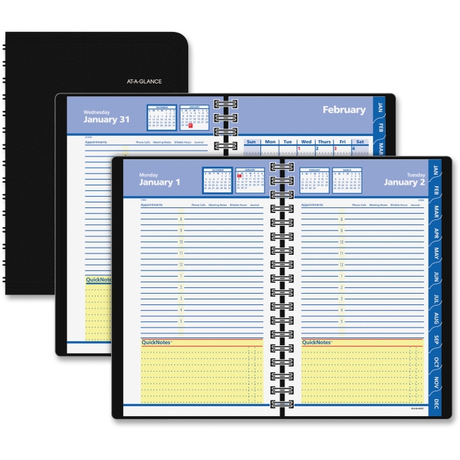 Aag760405 5 X 8 In. Daily & Monthly Appointment Book, Black