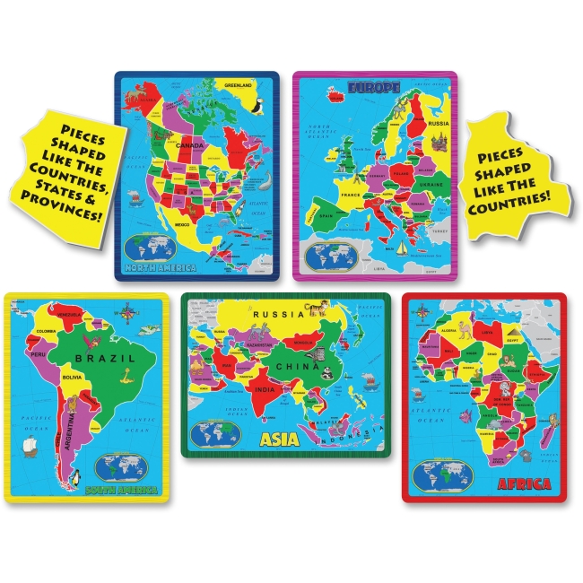 Abw659 Continent Puzzle Combo Pack, Assorted Color