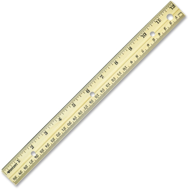 Acm10702 12 In. Metal Edge Metric Wood Ruler