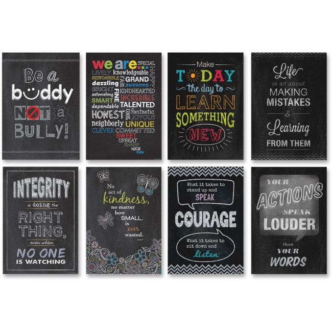 Ctc6686 Chalk It Up Poster Set, Pack Of 8 - Multicolor