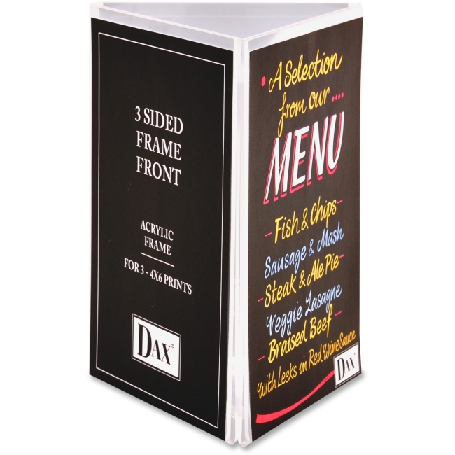 Dax DAXN1620G1T 4 x 6 in. 3-Sided Sign & Photo Holder Plastic - Clear Dax DAXN1620G1T 4 x 6 in. 3-Sided Sign & Photo Holder Plastic - Clear