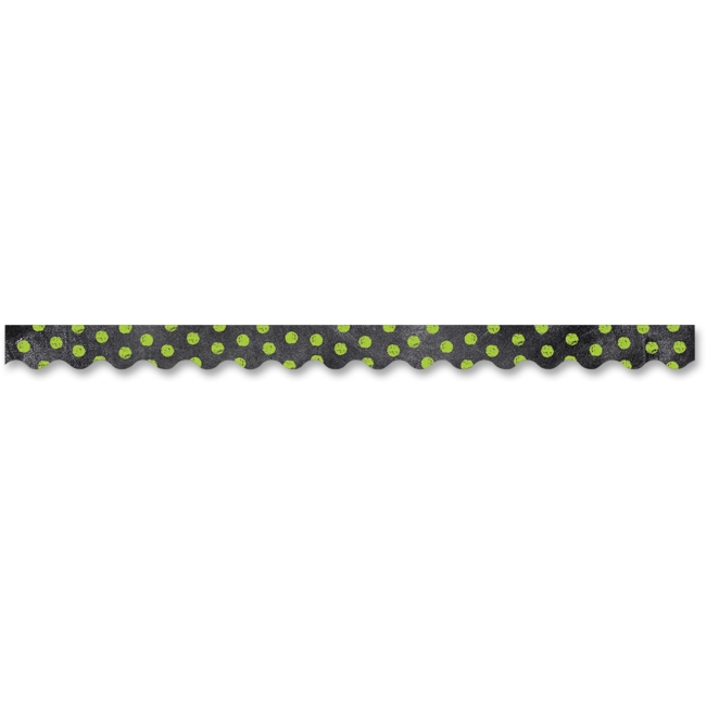 Creative Teaching Press CTC0214EC 2 in. x 35 ft. Chalk Lime Green Dots Border - Black Creative Teaching Press CTC0214EC 2 in. x 35 ft. Chalk Lime Green Dots Border - Black