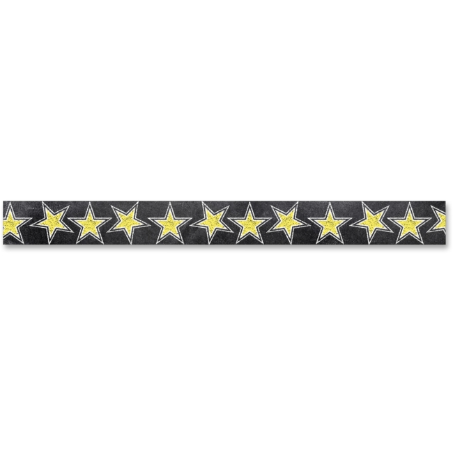 Creative Teaching Press CTC0241EC 3 in. x 35 ft. Chalk Gold Star Border - Black & Yellow Creative Teaching Press CTC0241EC 3 in. x 35 ft. Chalk Gold Star Border - Black & Yellow