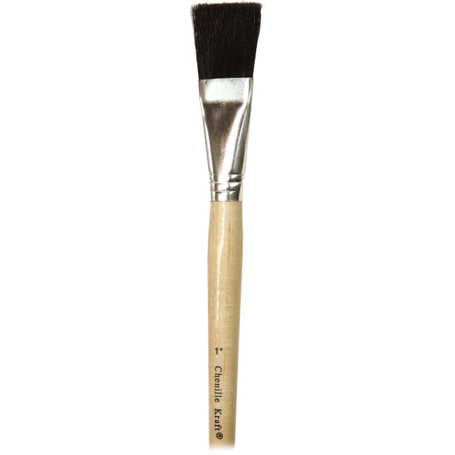 Chenille Kraft CKC5938 1 in. Hog Black Bristle Easel Brush Set of 6 Chenille Kraft CKC5938 1 in. Hog Black Bristle Easel Brush Set of 6