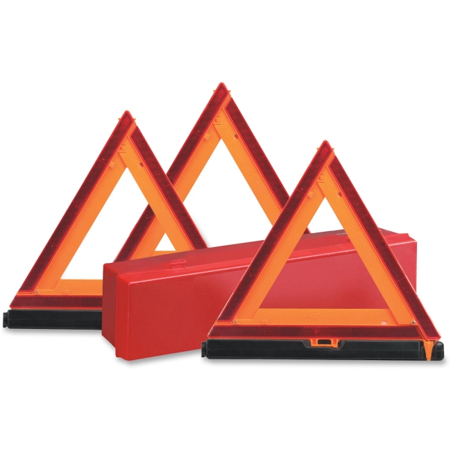 Deflect-o Def73071100 Emergency Warning Triangle Kit - Orange & Red