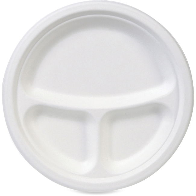 Dxees10pcomp Molded Fiber Compartment Plate, White