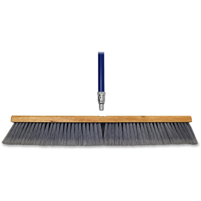 24 In. All Purpose Metal Handle Flagged Sweeper - Gray