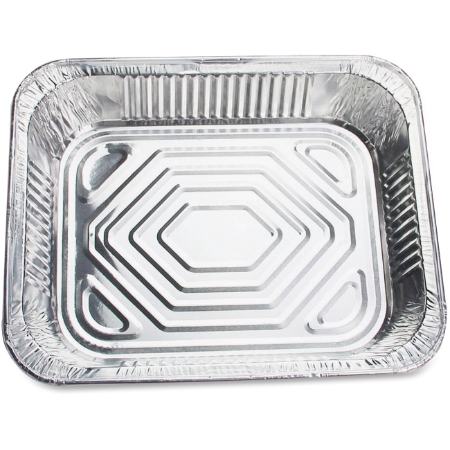 0.5 Cap Disposable Aluminum Steam Table Pan - Silver