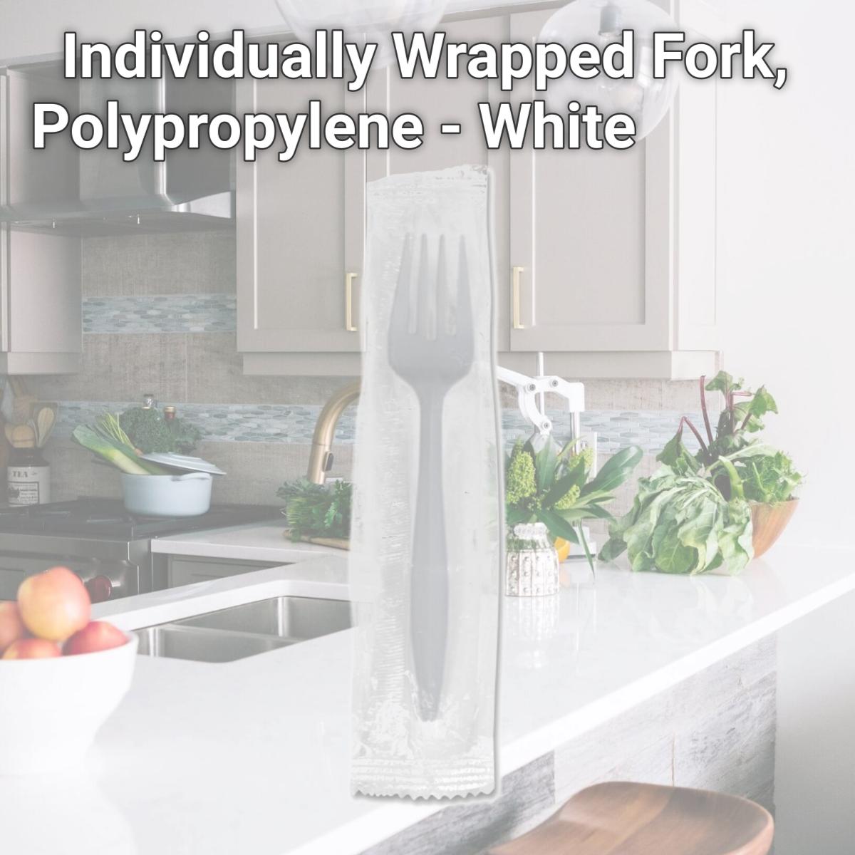 Picture of Mars Drinks GJO20005 Individually Wrapped Fork, Polypropylene - White