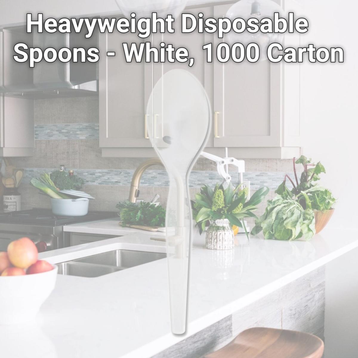 Picture of Genuine Joe GJO30402 Heavyweight Disposable Spoons - White, 1000 Carton