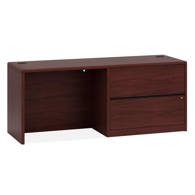 HON HON10748LNN 29.5 x 72 x 24 in. 10700 Series Left Pedestal Credenza with Lateral File - Mahogany Laminate HON HON10748LNN 29.5 x 72 x 24 in. 10700 Series Left Pedestal Credenza with Lateral File - Mahogany Laminate