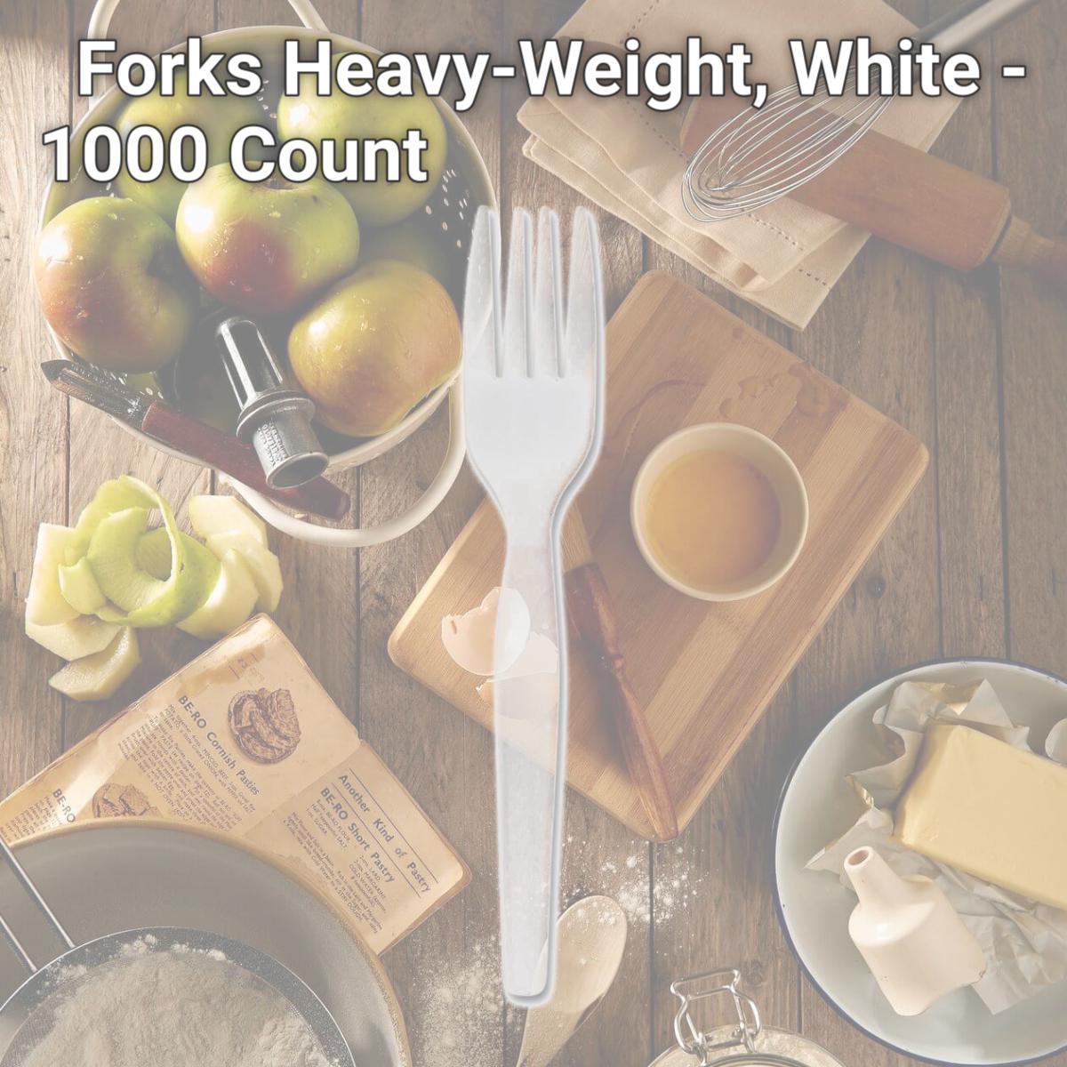 Picture of Media Sciences GJO30400 Forks Heavy-Weight, White - 1000 Count