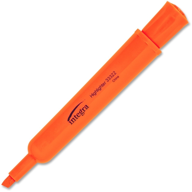 Integra Ita33322 Integra Chisel Tip Desk Highlighter - Fluorescent Orange