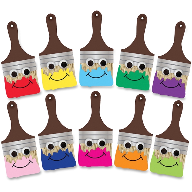 Hygloss HYX33733 7 in. Happy Paint Brush Accents 30 Brush - Assorted Hygloss HYX33733 7 in. Happy Paint Brush Accents 30 Brush - Assorted