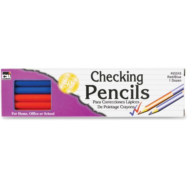Charles Leonard LEO65045 Checking Pencils - Red Blue Charles Leonard LEO65045 Checking Pencils - Red Blue