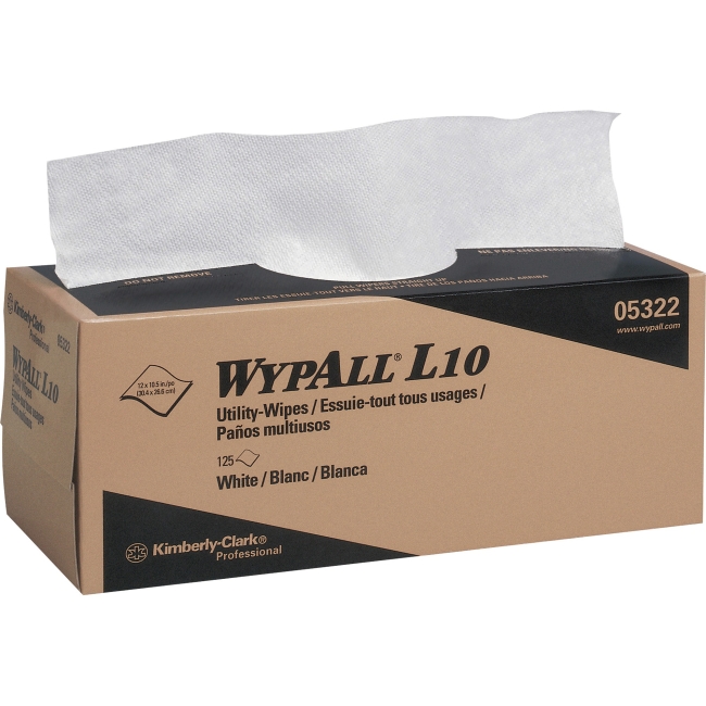 UPC 100360000532 product image for Kimberly Clark KCC05322CT L10 Utility Wipes 125 Sheets per box - White | upcitemdb.com