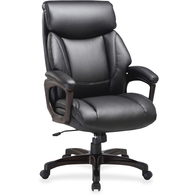 Llr59496 45.5 X 31.8 X 28 In. Executive Chair Bonded Leather Black Seat - Black & Espresso