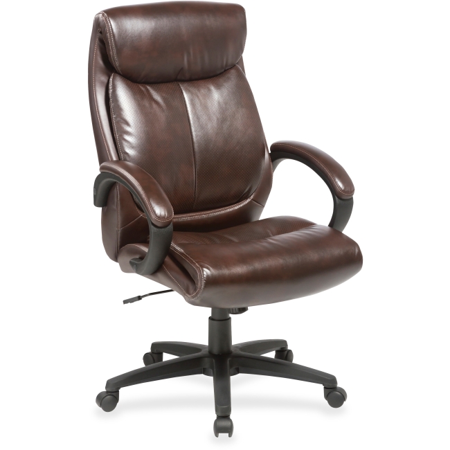 Llr59498 High Black Bonded Leather Chair - Brown