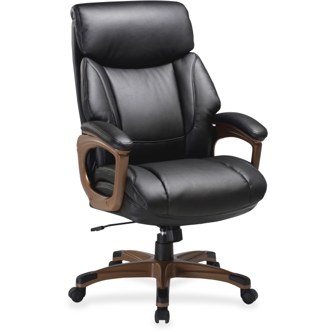 Llr59495 Executive Chair, Bonded Leather - Black & Walnut