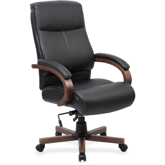 Llr69533 47 X 27 X 31 In. High Back Executive Chair - Black & Walnut