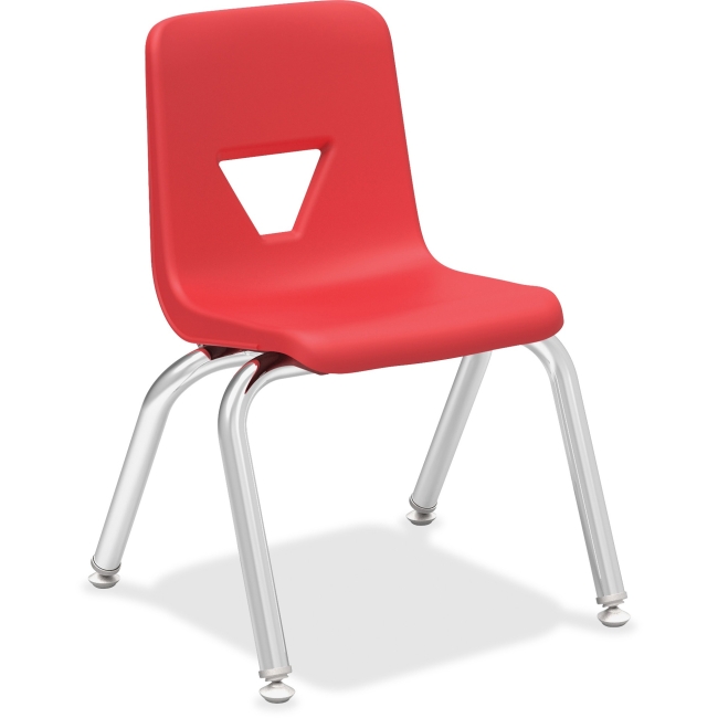 12 In. Seat-height Stacking Student Chair, Polypropylene - Red