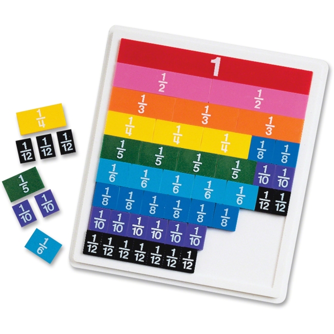 Lorell LRNLER0615 Rainbow Fraction Plastic Tiles Plastic Multicolor - 51 Piece Lorell LRNLER0615 Rainbow Fraction Plastic Tiles Plastic Multicolor - 51 Piece