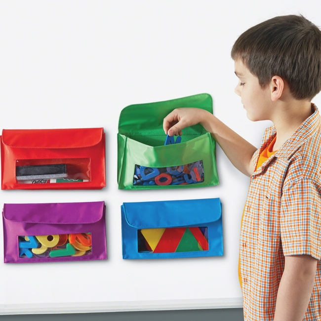Lorell LRNLER6447 Magnetic Storage Pockets - Assorted 4 Piece Lorell LRNLER6447 Magnetic Storage Pockets - Assorted 4 Piece