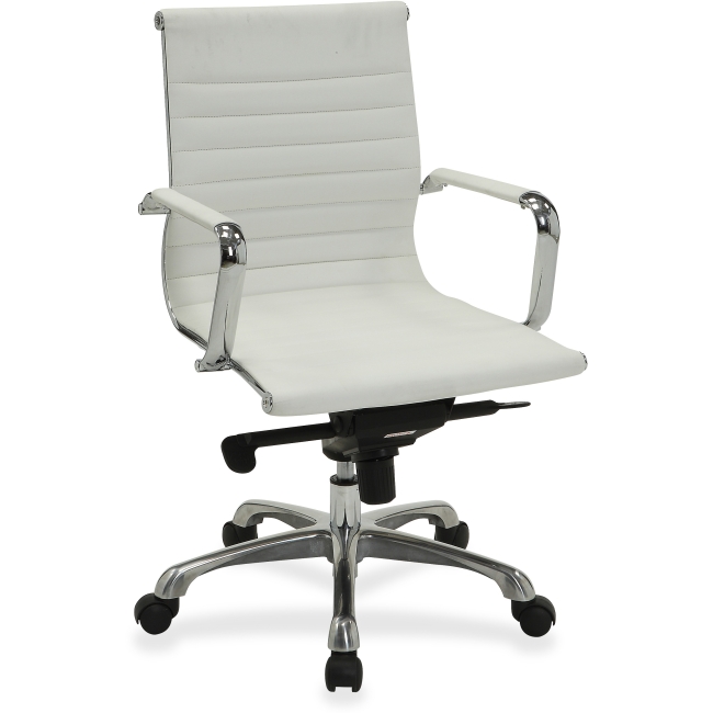 Llr59503 Leather Modern Management Swivel Office Chair - White