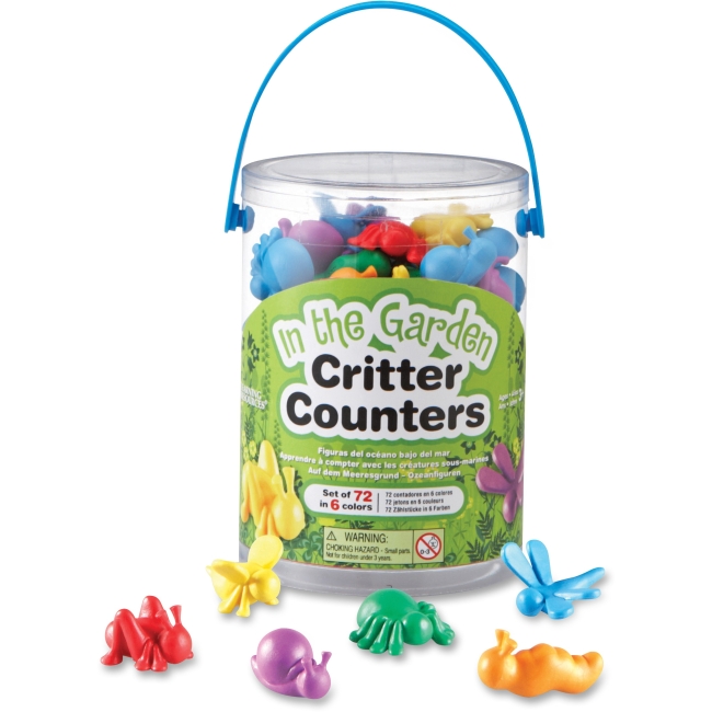 Lrnler3381 The Garden Critter Counters - Multi Color, Set Of 72