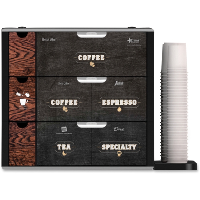 UPC 023471124228 product image for MDKX3NA Coffee Shop Merchandiser, 6 Drawer with Cup - Black | upcitemdb.com