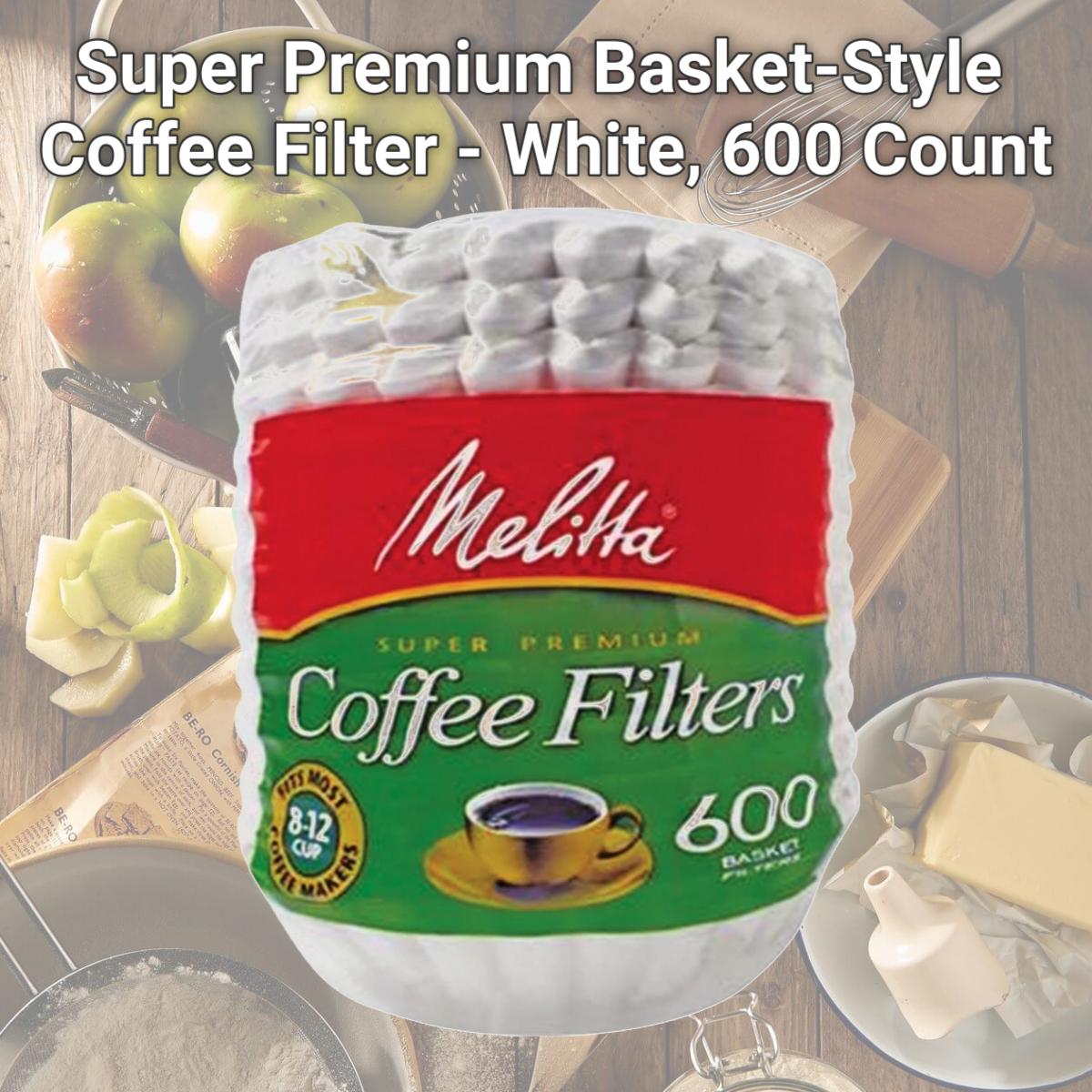 Picture of Melitta MLA631132 Super Premium Basket-Style Coffee Filter - White, 600 Count