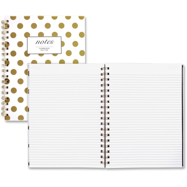 Cambridge MEA59016 Hardcover Wirebound Notebook - Gold Cambridge MEA59016 Hardcover Wirebound Notebook - Gold
