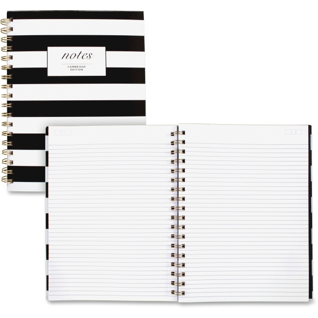 Cambridge MEA59012 Hardcover Wirebound Notebook - Black & White Cambridge MEA59012 Hardcover Wirebound Notebook - Black & White