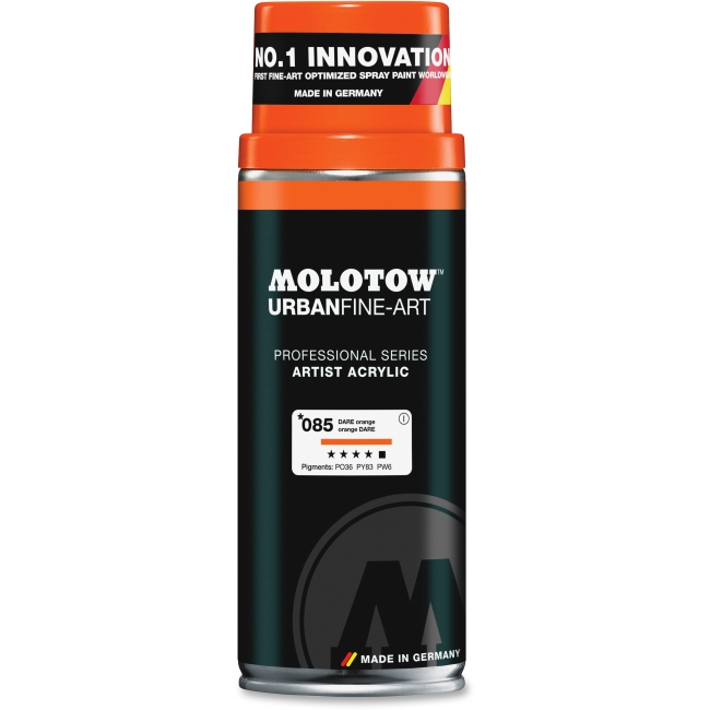 Molotow MLW337006 5 oz Arcylic Art Spray Paint - Orange Molotow MLW337006 5 oz Arcylic Art Spray Paint - Orange