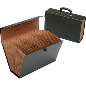 Nsn6598744 Expanding Storage Box 9-tab - Lgl, Black