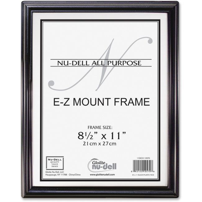 Nud10570 8.5 X 11 In. Ez Mount Document Frame, Plastic Face & Plastic Frame - Black & Silver